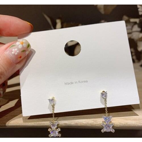 2020 New Fashion Womens Earrings Sweet Delicate Long Hanging earrings Little Bear Earrings For Women Jewelry Gifts Wholesale