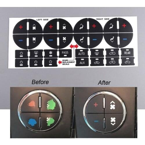 New Climate Control Repair Replacement Interior Parts AC Dash Button Sticker for Tahoe Suburban Avalanche Silverado Yukon