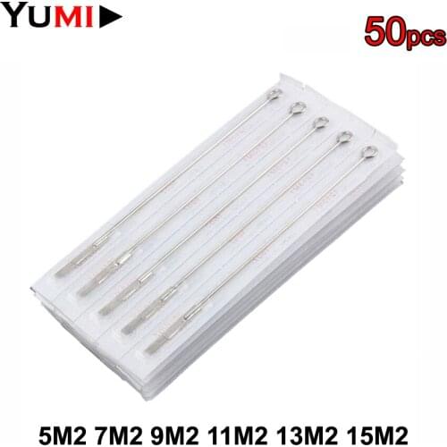 50PCS/Lot Disposable 5M1 7M1 9M1 11M1 13M1 15M1 Sterilized Liner Tattoo Piercing Needles Microneedling For Tattoo & Body Art