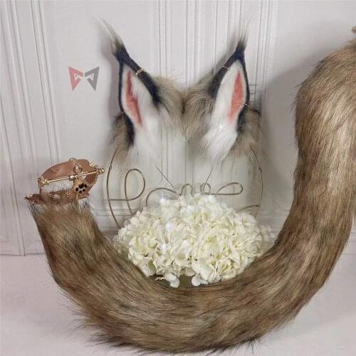 MMGG New Lynx Ears Hairhoop Tail Set for Anime Game Cosplay Costume Accessories Handmade Work
