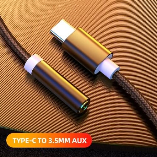 Ranipobo USB Type C to 3.5 Adapter AUX Audio Cable USB C to 3.5mm Headphones Converter For Letv 2 Xiaomi Huawei P20 USBC Adapter