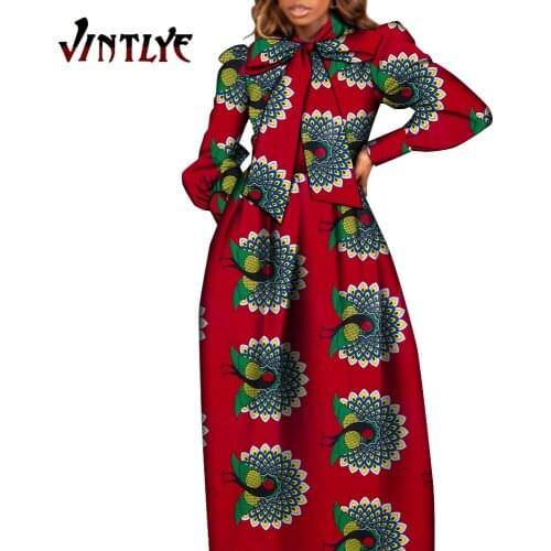 African Women Boubou Fashion Robe Dresses Dashiki Shirt Skirts Summer Long Dresses Printed Bell Sleeve Abaya Clothes WY9058