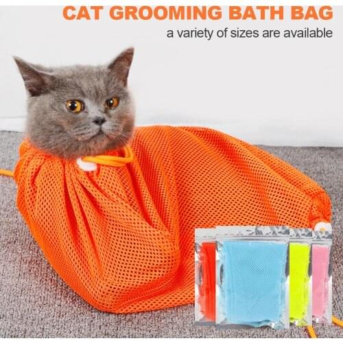 Portable Pet Grooming Bag Cleaning Bathing Restraint Shower Cat Pet Washing Nail Trimming Multifunctional Mesh Bags Pet Supplies