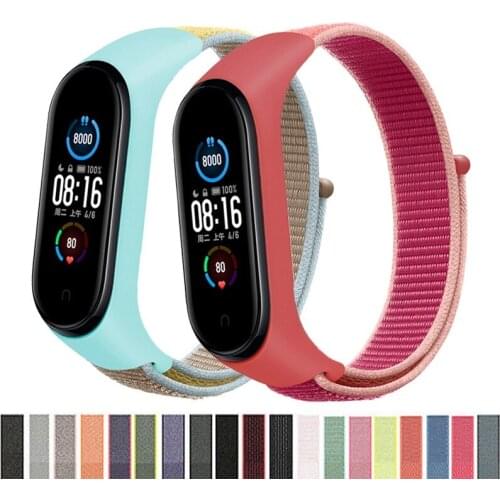 Nylon Strap for mi band 4 Bracelet Sport loop watch Belt pulsera correa Miband strap Wristband for xiaomi Mi band 6 5 3 Bracelet