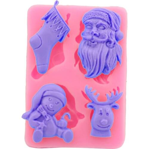 Christmas series fondant cake mold chocolate Mu Si baking mold diy gypsum soap mold decorative ornaments