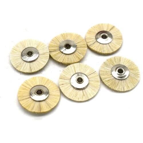 200PCS Soft Hair White Bristle Brushes for Dremel Drill Tools Jewelry Cleaning Burnishing Wheel without Handle 22MM