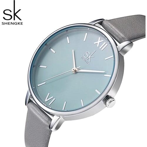 Shengke Fashion Watches Women Casual Leather Wrist Watch Reloj Mujer 2019 SK Luxury Quartz Ladies Watches Montre Femme