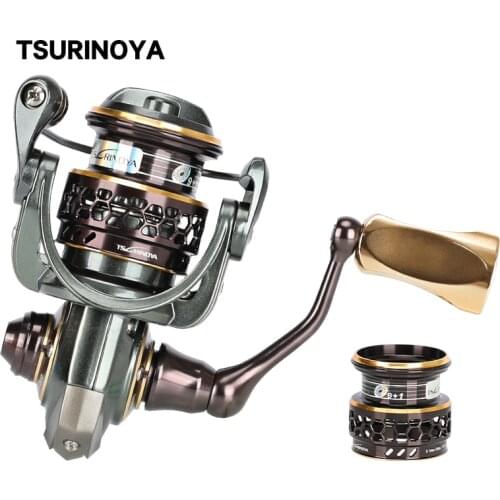 TSURINOYA JAGUAR 500 Ultra Light Fishing Reel Spinning 9+1BB 5.2:1 Carp Fishing Reel Double Spool Saltwater Carretilha De Pesca