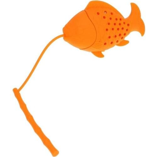 1Pcs Cute Silicone Fish Shape Tea Infuser PotableTea Bag Mug Filter Herbal Spice Infuser Silicon Mulitfunctional Coffee Bag Mug