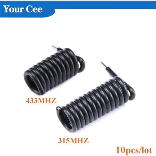 10pcs 315M 433M Spring Antenna Wireless Transmitter and Receiver Long Distance For Wireless Remote Control Black Rubber Spiral