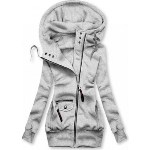 40%HOTWomen Fashion Long Sleeve Drawstring Hooded Slim Jacket Coat Zipper Outerwear