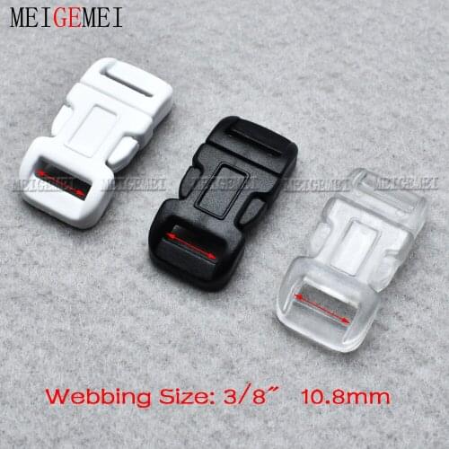 5pcs Side Release Buckle 10.8mm Curved Parachute 550 Paracord Bracelet DIY Dog Collar Outdoor Backpack Strap Bag Part