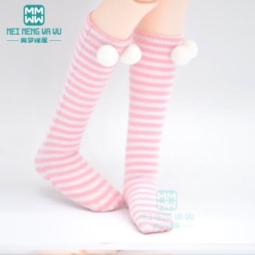 Accessories for doll fit 1/6 1/4 1/3 BJD SD MSD YOSD Doll Blue and white striped socks
