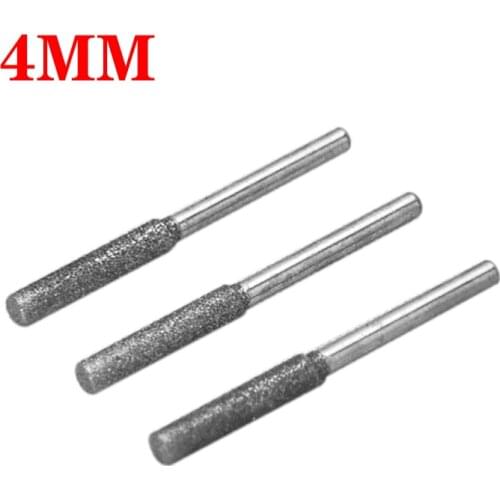 3Pcs 4/4.4/5mm Diamond Chainsaw Grinding Head Sharpener Polishing Burr Stone File Chain Saw Metal Polish Electric Grind Drill