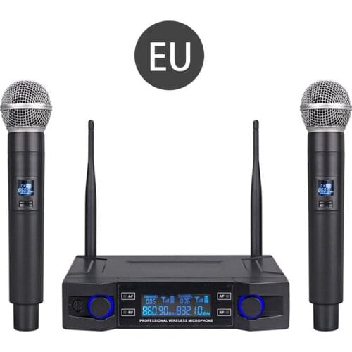 Wireless Microphone KTV Karaoke Conference Two-channel Automatic Handheld Adjustable Frequency Microphone