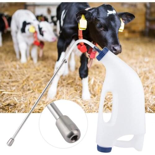 Calf Medicine Bottle Stainless Steel Farm Animals Calf Cow Feeding Water Medicine Milk Bottle Accessory Farm Equipment