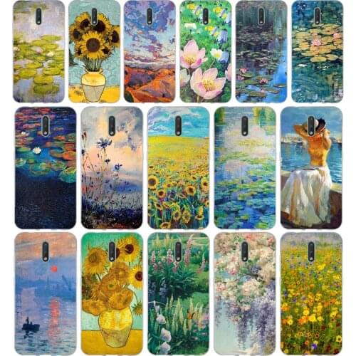 361 Claude Monet Oil Painting Sunflower gift Soft Silicone Tpu Cover phone Case for Nokia 2.1 2.3 3 3.1 4.2 5 5.1 Plus 7.2 6 8
