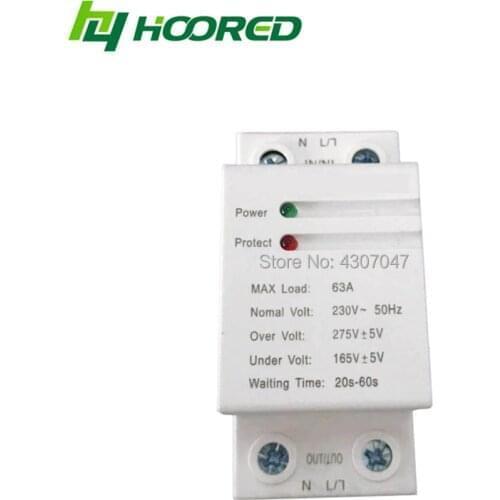 Din Rail 2P 40A 63A 220/230V Din rail automatic reconnect over voltage and under voltage protective device protection relay