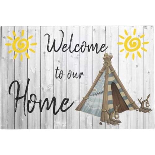 Welcome to our home Funny doormat Home Decoration Entry Non-slip Door Mat Rubber Washable Floor Carpet