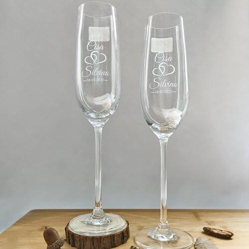 Personalized Bride and Groom Name Wedding Date Champagne Flutes,Wedding Gifts Flutes,2pcs Party Champagne Flutes Customized