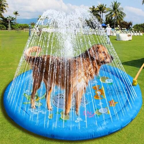 Splash Pad Creative Cartoon Funny Sprinkle Pad Outdoor Water Pad Fountain For Dog Wading Pool Backyard Summer Outdoor Water Toys