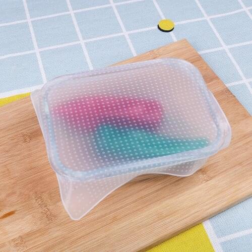 Food Storage Cover Reusable Stretch Cling Film Fresh Keeping Lid Bowl Cup Pad Kitchen Tools Silicone Wrap Seal Cover