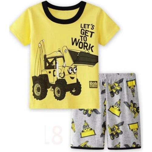 Summer Cotton Pijama Infantil Short-sleeved Baby Girl Clothes Suit Cartoon Children Clothing Kids Pajamas Toddler Boys Sleepwear