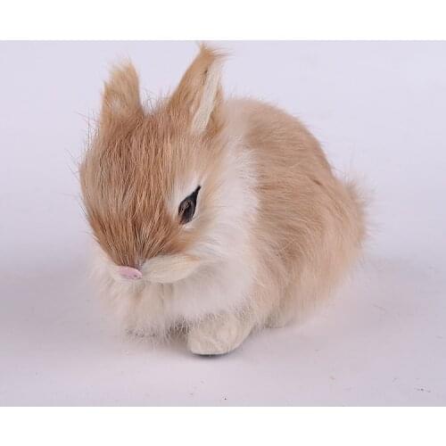 Cute simulation yellow rabbit toy polyethylene&furs lovely rabbit model gift about 13x7x10cm 1696