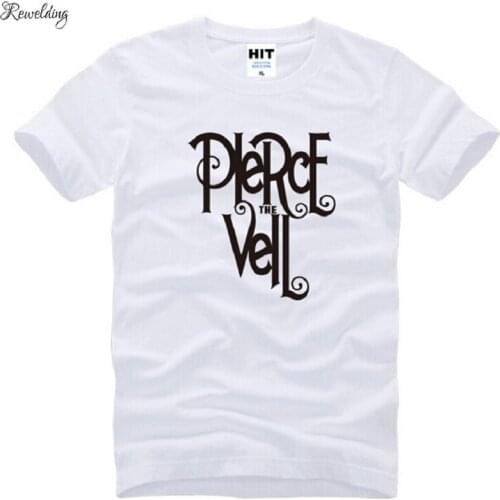 New Summer Pierce the Veil T Shirts Men Cotton Short Sleeve Letter Printed Music Mens T-Shirt Fashion Tops Metal Rock Band Tees
