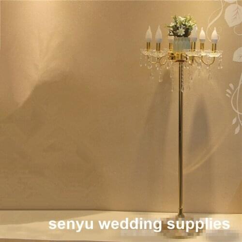 New style wedding walkway stand pillar road guide with buld LED light for wedding decoration 8 arms candelabra for senyu0067