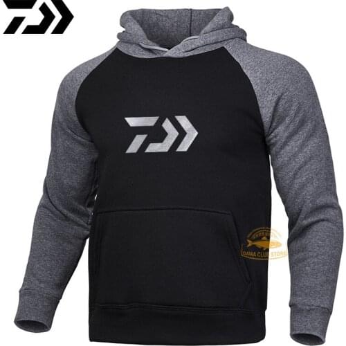 Autumn DAIWA Fishing Clothes Mens Long Sleeve Stitching T-shirts Outdoor Sports Sunscreen Clothing Fishing Clothes