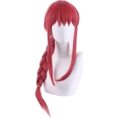 Anime Chainsaw Man Wig Makima Cosplay Wigs 75cm Long Braided Rose Red Fake Hair men women Heat Resistant Hair Perucas