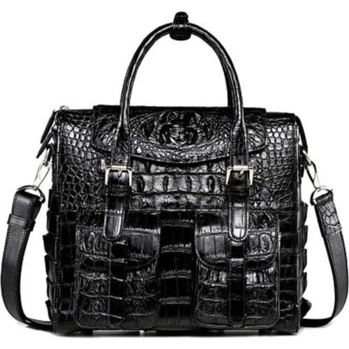 Linshe new crocodile business men briefcase men handbag Men bags large capacity fashion Men briefcase crocodile leather