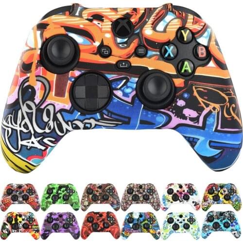 Water Printing Anti-slip Soft Silicone Protective Case Cover Skins Thumb Grips Caps for Microsoft Xbox Series S X Controller