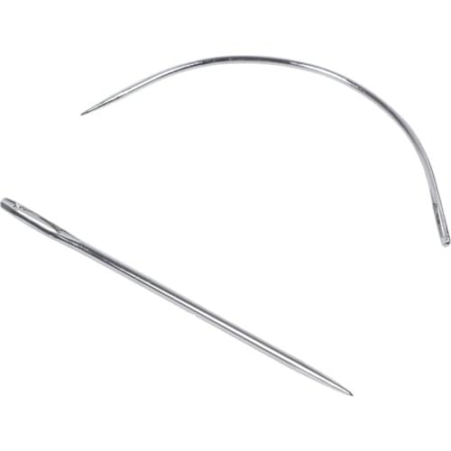 HOT-7 Repair Sewing Needles Curved Threader for Leather Canvas Stainless Steel Silver