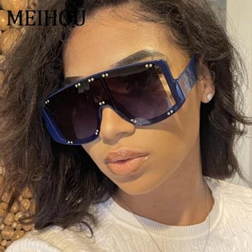 Oversized Womens Sunglasses Gradient Clear Shades For Women Big Frame Punk Sunglasses For Men Luxury Brand Eyewear Oculos UV400
