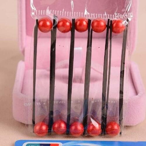 Party Favors 2018 Hot Sell 10 one pack simple pearl U-shaped fork plate hair tool steel pearl hairpin hair fork