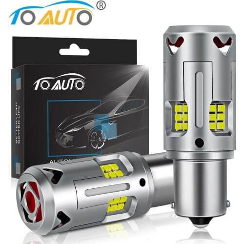 Canbus P21W BA15S LED 1156 BAU15S PY21W LED Bulbs Error Free T20 7440 W21W Car Brake Lights Reverse Lamp Auto DRL White 12V