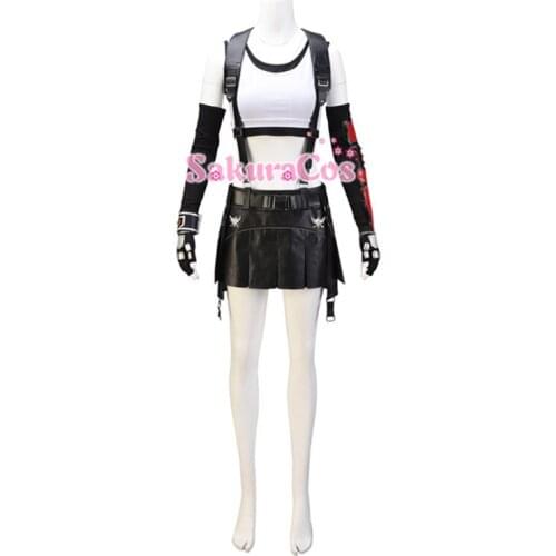Tifa Cosplay Game Final Fantasy VII Remake Tifa Lockhart Cosplay Costume Halloween Carnival Dress For Women H
