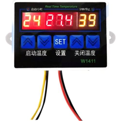 W1411 Intelligent Digital Temperature ControllerNTC Sensor Temp Control Thermostat for Freezer Fridge Hatching for Home Bedroom