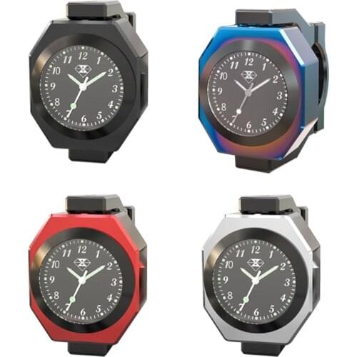Universal Reversible Aluminum Alloy 4Color 7/8inch 1inch Motorcycle Luminous Handlebar Mount Clock Watch+Thermometer