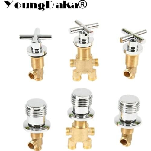 YoungDaka Brass Chrome Bathtub Hot and Cold Water Control Valve Faucet Bath Shower Mixer Bathtub 3 Piece Set Switch Valve