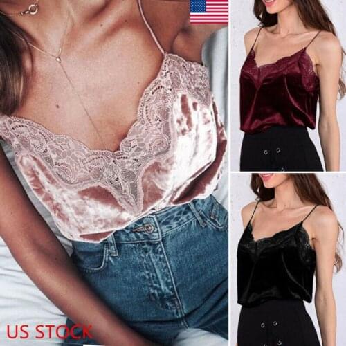 New Women Lady Summer Ladies Summer Lace Vest Crop Top Sexy V Neck Slim Sleeveless Casual Tank Tops T-Shirt Loose Camisole