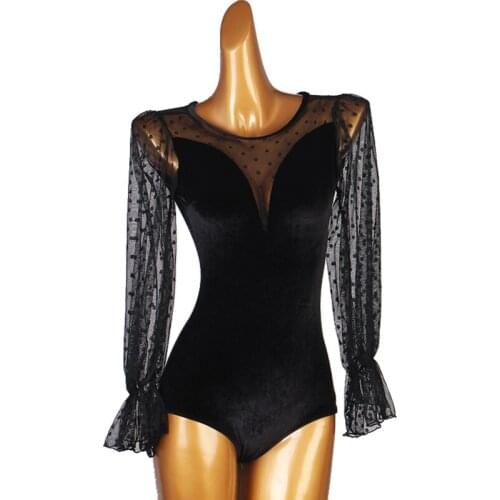 Woman modern dance one piece top sexy open back Latin Dance Leotard National Standard Dance Social Dance Bodysuits
