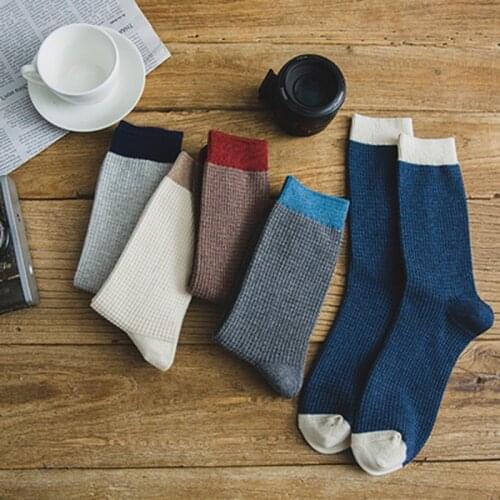 10 pairs/Lot autumn and winter Assembled color mid-tube cotton fashion casual business socks absorb sweat and breathe 2020 new