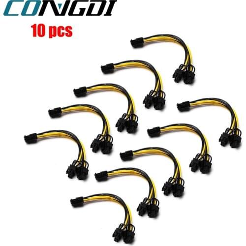 10PCS 8 Pin to dual 8 (6+2) Pin PCI Express Power Converter Cable for Graphics GPU Video Card PCIE VGA Splitter Hub Power Cable