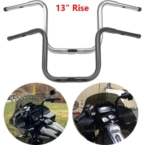 13" Black Chrome Rise Ape Hanger HandleBar Motorcycle For Harley Davidson Touring Road Glide 2015-2021 FLTR FLTRXS FLTRU FLTRX