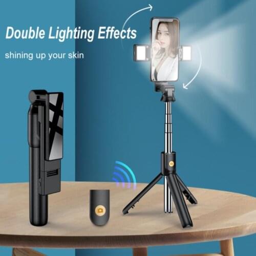 2020 New Portable 3 IN 1 Wirleless Bluetooth Mini Selfie Stick With Ring Light Tripod For Ios/Android Smartphone Photo Live Vide