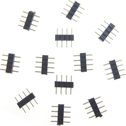 30pcs 4pin RGB Connector LED 4 Pins Needle Male Type Double 4pin DIY Small Part For LED SMD RGB 5050 3528 Strip