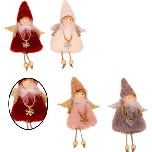 4pcs Angel Doll Pendant Christmas Embellishment Elf Xmas Tree Hanging Ornaments Home Decoration